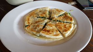Spinach roti at Sri Chiang Yeun House in Chiang Mai