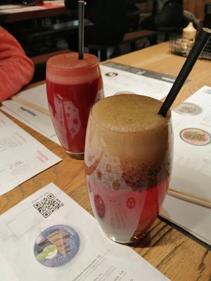 Beetroot juice at Wagamama in Birmingham
