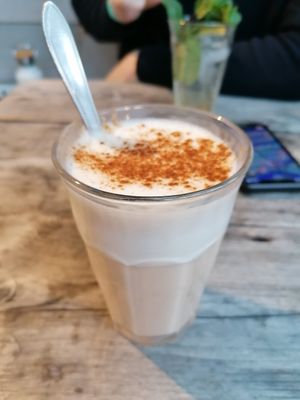 Chai latte with oat milk at Toastable in Amsterdam