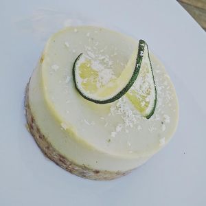 Lime raw cake.

Photo by: ‎Nena K. on Facebook at Kavarna Cacao in Portoroz