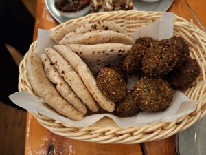 Pita and falafel at Shouk in Drumcondra