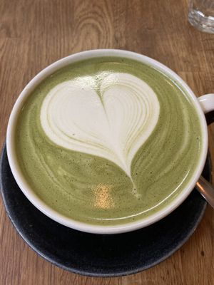Matcha Latte at Arcade Coffee and Food in Huddersfield