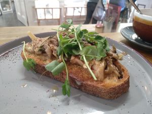 Wild mushrooms at Arcade Coffee and Food in Huddersfield