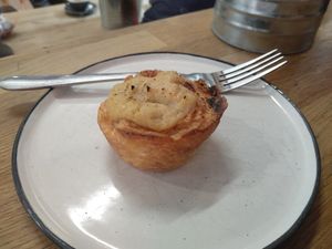 Vegan Pastel de Nata with cashew filling at Arcade Coffee and Food in Huddersfield