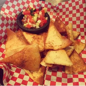 Pita chips n salsa at Eat a Pita in Louisville