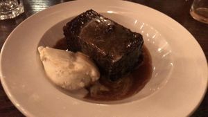Sticky toffee pudding with vanilla ice cream at The Wollaton Pub in Wollaton