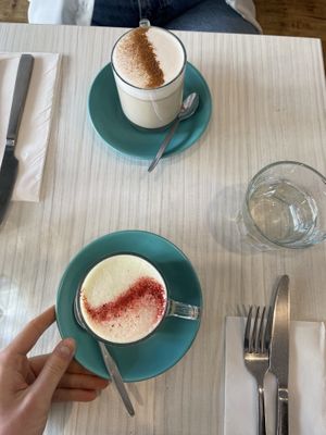 Oat chai and soy latte  at Tonic & Grace in Malvern