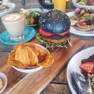 Vegan Burger Special with Sweet Potato Crisps at Tonic & Grace in Malvern