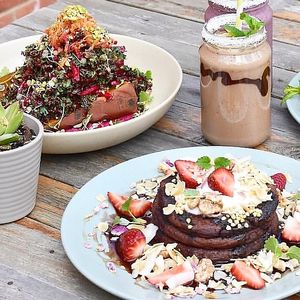 Vegan pancakes at Tonic & Grace in Malvern