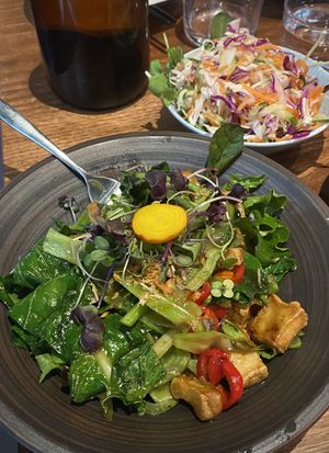 Chinese broccoli with tofu and Vietnamese slaw    at Hochi Mama in Melbourne