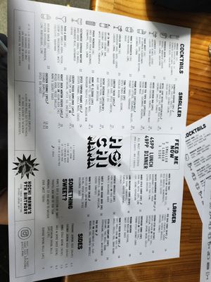 Menu at Hochi Mama in Melbourne