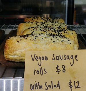 Vegan sausage rolls at Little Things Coffee in Blackburn