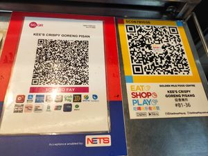 Payment option at Kee's Crispy Goreng Pisang in Central Singapore