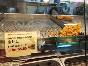 Enoki mushroom at Kee's Crispy Goreng Pisang in Central Singapore
