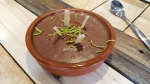 Mousse au chocolat with ginger and lemon at L'Embargo in Toulouse