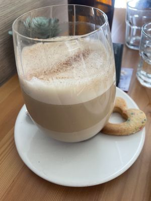 Chai with vegan heart shaped biscuit ♥️  at Way2live Cafe & Pantry in Hammondville