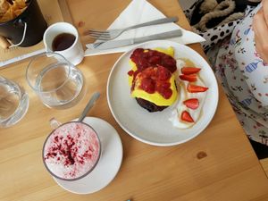 charcol pancakes. definitely made me get food envy  at Way2live Cafe & Pantry in Hammondville