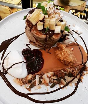 Vannila banana pancakes at Way2live Cafe & Pantry in Hammondville