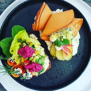 Open sandwich at Way2live Cafe & Pantry in Hammondville