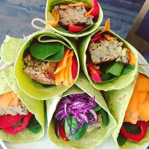 Green tortilla wrap at Way2live Cafe & Pantry in Hammondville
