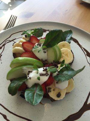 Thanks for my beautiful delicious vegan gf brekky.  at Way2live Cafe & Pantry in Hammondville