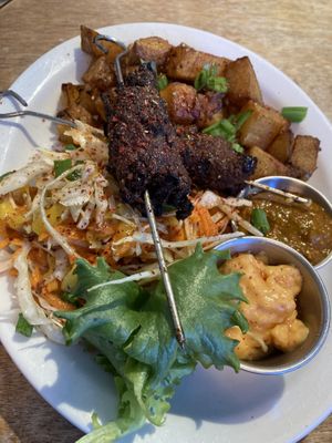 Vegan Brochettes de kefta   at Cafe Jardin in Verdun