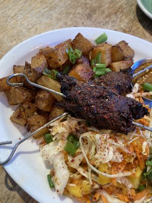 Vegan Brochettes de kefta   at Cafe Jardin in Verdun