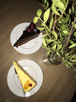 Chocolate and cream cake. 🌞💛 at Mazā Terapija in Riga