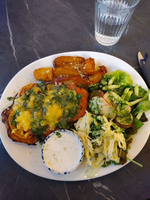 Vegan schnitzel at Mazā Terapija in Riga