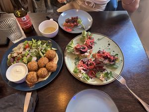 Small falafel plate  at Mazā Terapija in Riga