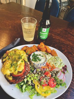 schnitzel dish at Mazā Terapija in Riga