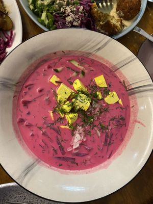 Beet soup   at Mazā Terapija in Riga