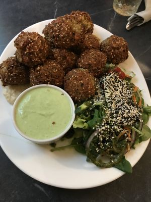 falafel plate  at Mazā Terapija in Riga