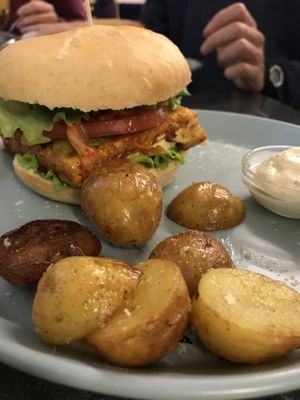 kimchi tofu burger   at Mazā Terapija in Riga