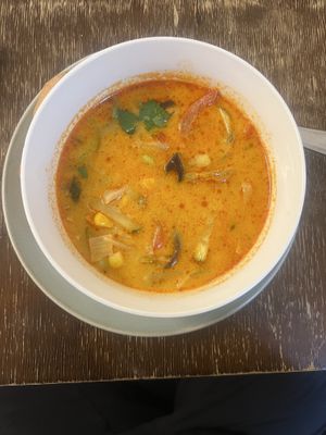 Lunch Special - Tom Yum broth!  at Mazā Terapija in Riga
