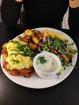 Soy schnitzel at Mazā Terapija in Riga
