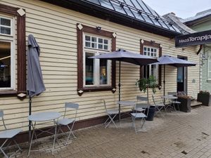 Restaurant building at Mazā Terapija in Riga