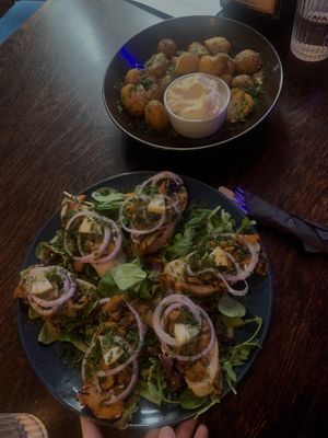 Snack breads and potatoes (really good)  at Mazā Terapija in Riga