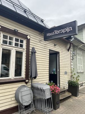 Sign  at Mazā Terapija in Riga