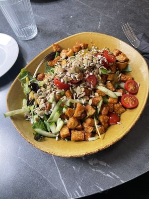 Tempeh saladd  at Mazā Terapija in Riga
