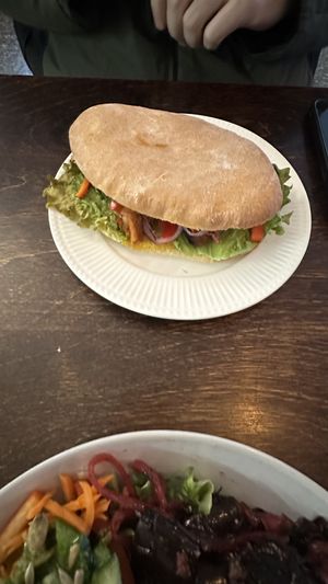 Seitan sandwich  at Mazā Terapija in Riga