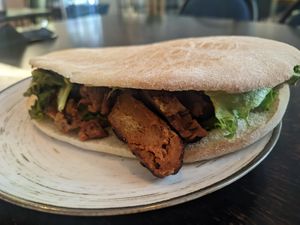 Soya sandwich at Mazā Terapija in Riga
