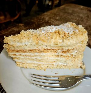 Napoleon cake - highly recommend at Mazā Terapija in Riga