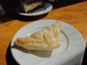 Soy protein pastry at Mazā Terapija in Riga