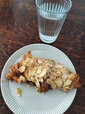 Almond croissant at Mazā Terapija in Riga