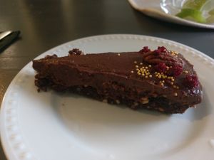 Vegan chocolate cake - I liked it  at Mazā Terapija in Riga