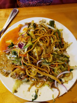Vegan chow mein at Bridges Nepali Cuisine - Northside in Cincinnati