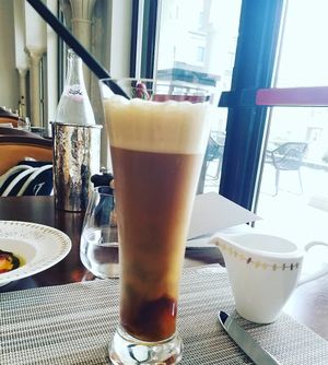 Iced coffee with Almond milk.  Probably one of the few places in Tunisia where you can actually order Almond milk at Azur - Four Seasons Hotel in Tunis