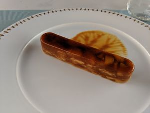 Extraordinarily delicious chilled vegan caramel apple dessert at Azur - Four Seasons Hotel in Tunis