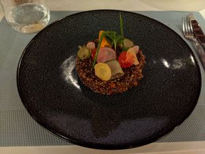 Warm quinoa salad at Azur - Four Seasons Hotel in Tunis